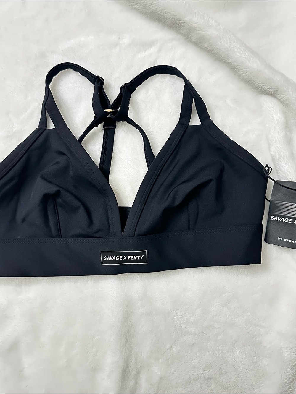 Savage X Fenty Black Racerback Triangle Bralette